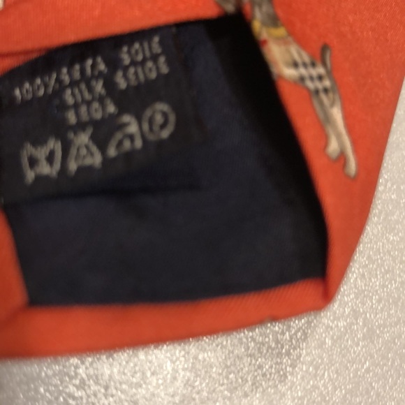 BURBERRY Tie/ Dogs/Orange - Picture 2 of 9